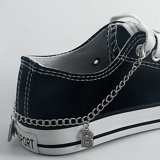 Jewelry personality diamond letter BAY pendant shoe chain accessories female punk simple niche shoe decoration