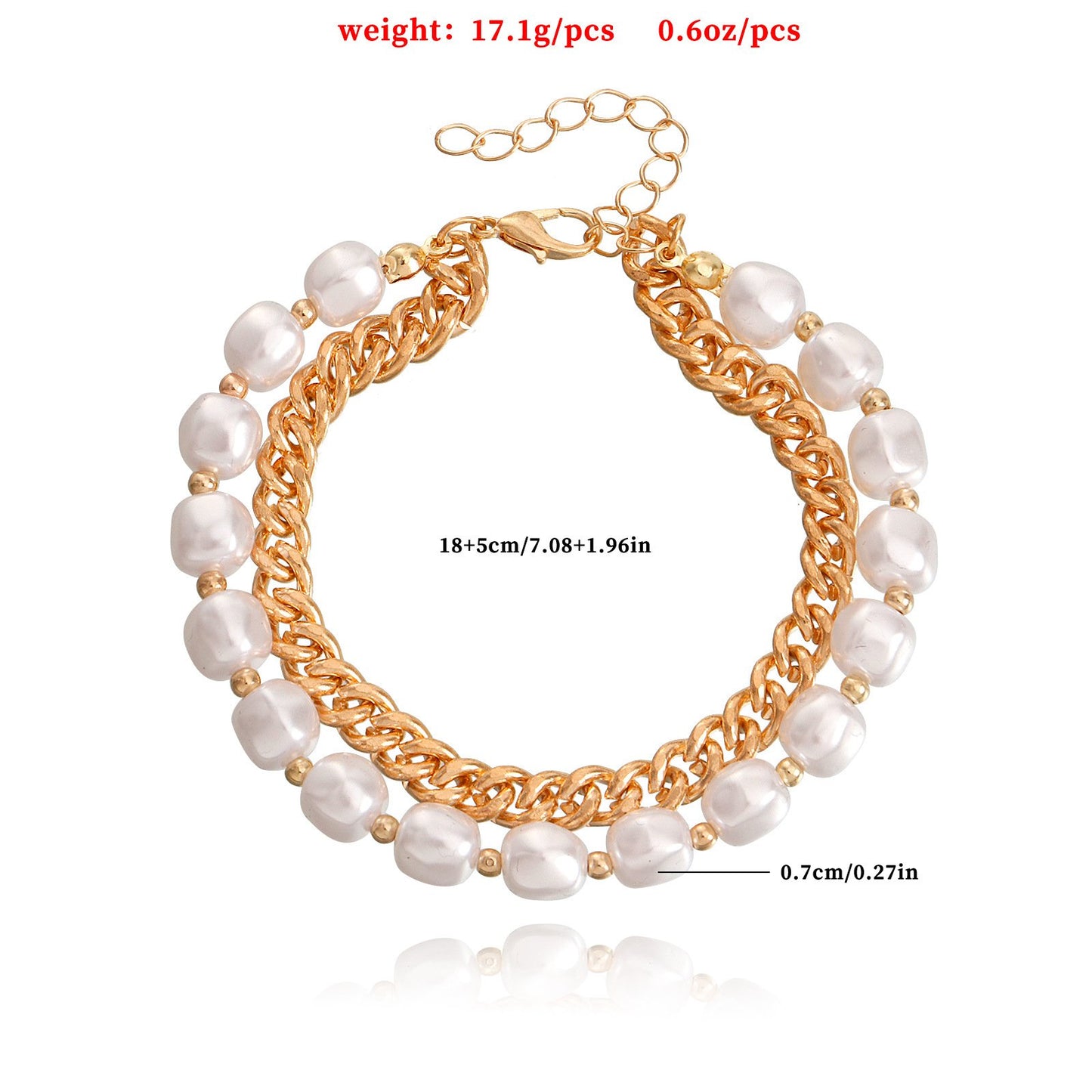 Accessories double-layer retro all-match imitation pearl jewelry female ins simple personality suit bracelet