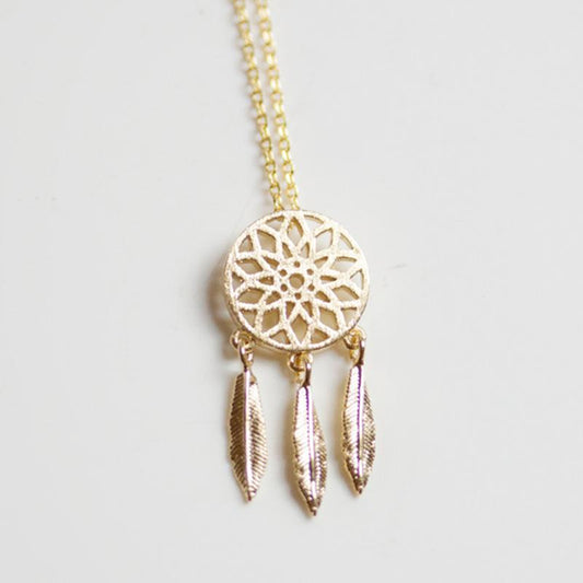 Fashion Exquisite Clavicle Chain Handmade Dream Catcher Necklace Feather Ladies Collar Necklace