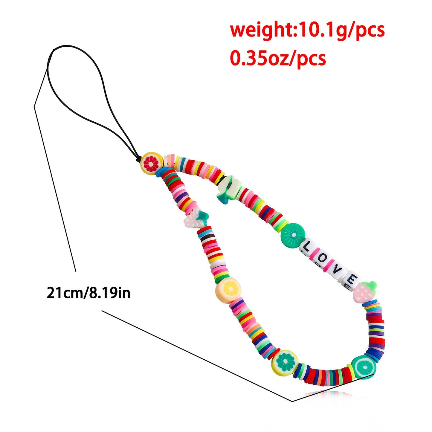 Jewelry fruit LOVE square letter small fresh mobile phone chain pendant mobile phone pendant jewelry female