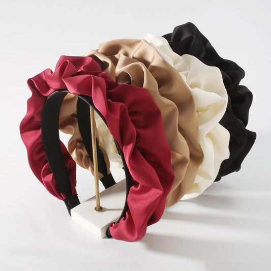 F3858 Exaggerated French retro hair accessories net red satin cloth hairpin personality design sense of folds headband female