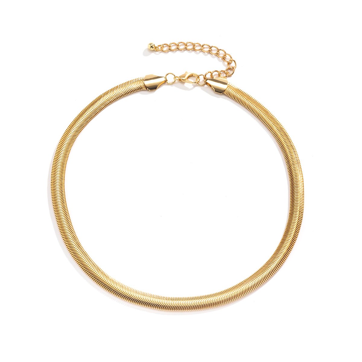 Jewelry Punk Metal Texture Snake Bone Chain Necklace Female Retro Trend Knotted Chain Necklace
