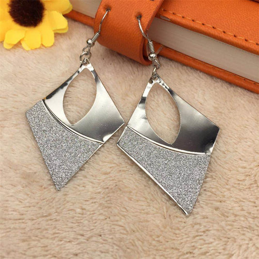 Cutout Rhombus Ladies Evening Dress Off-Shoulder Frosted Earrings