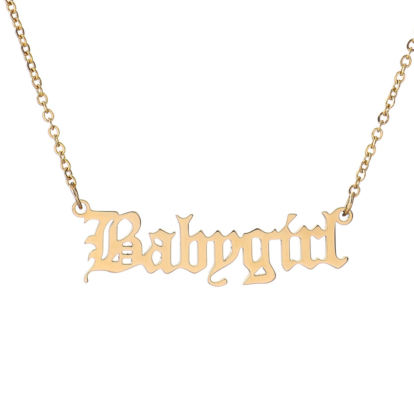 Fashion Items Jewelry Versatile Stainless Steel Pendant Cut Gold Alphabet Necklace
