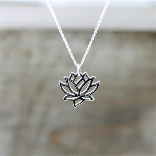 Charm Yoga Lotus Pendant Necklace Delicate Necklace Clearance