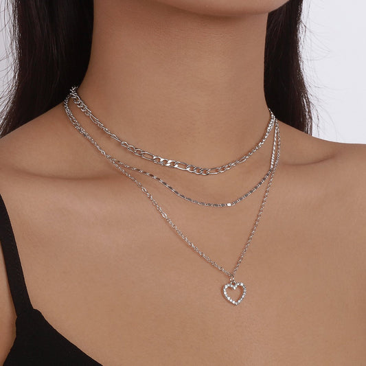 N9928 personality Internet celebrity accessories thin chain multi-layer simple necklace disc butterfly heart commuter necklace
