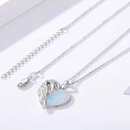 Jewelry Fashion Love Feather Pendant Necklace Female Niche Design Valentine's Day Gift Jewelry