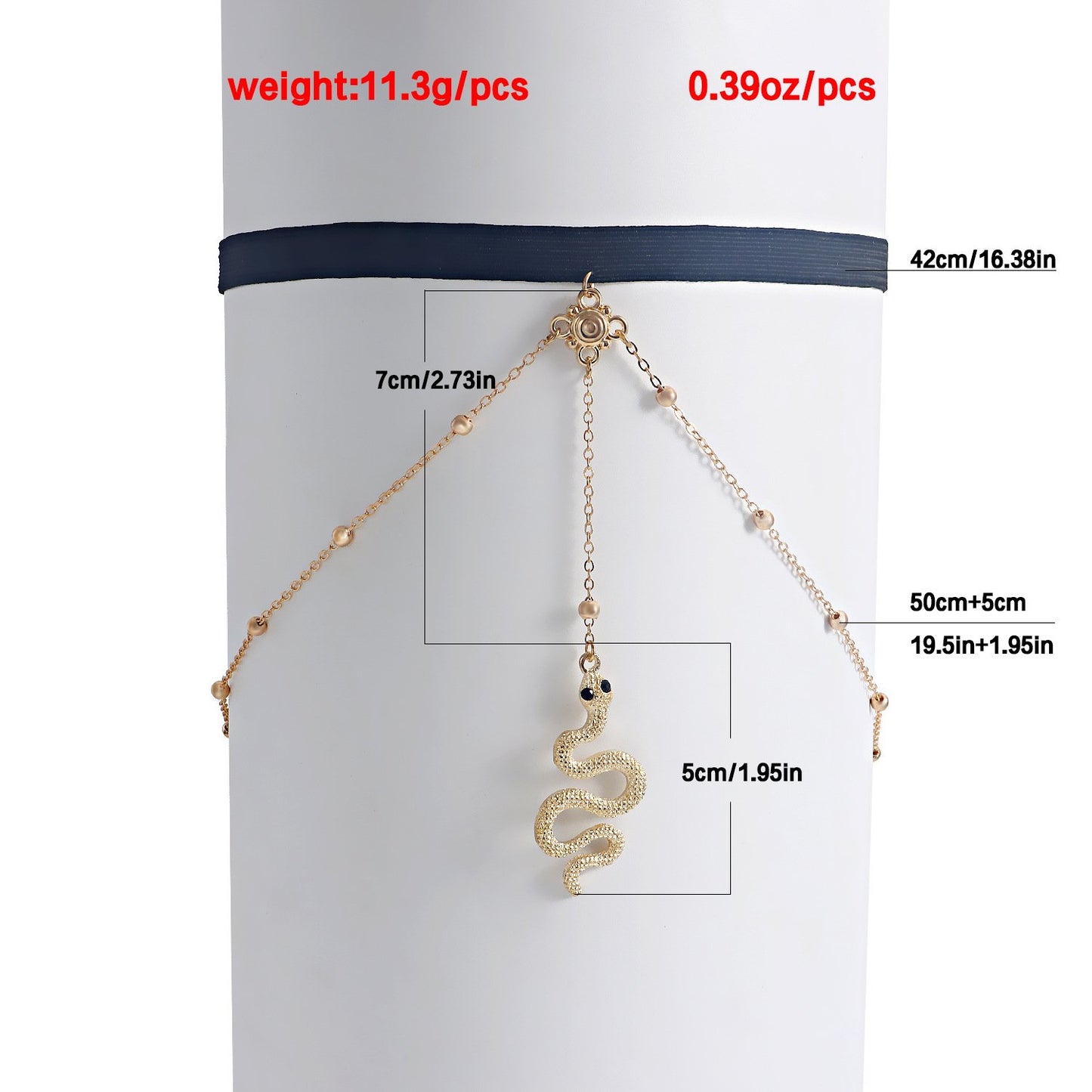 Jewelry Personality Shanghai Style Versatile Fashion Clothing Chain Feminine Double Layer Snake Pendant Thigh Chain