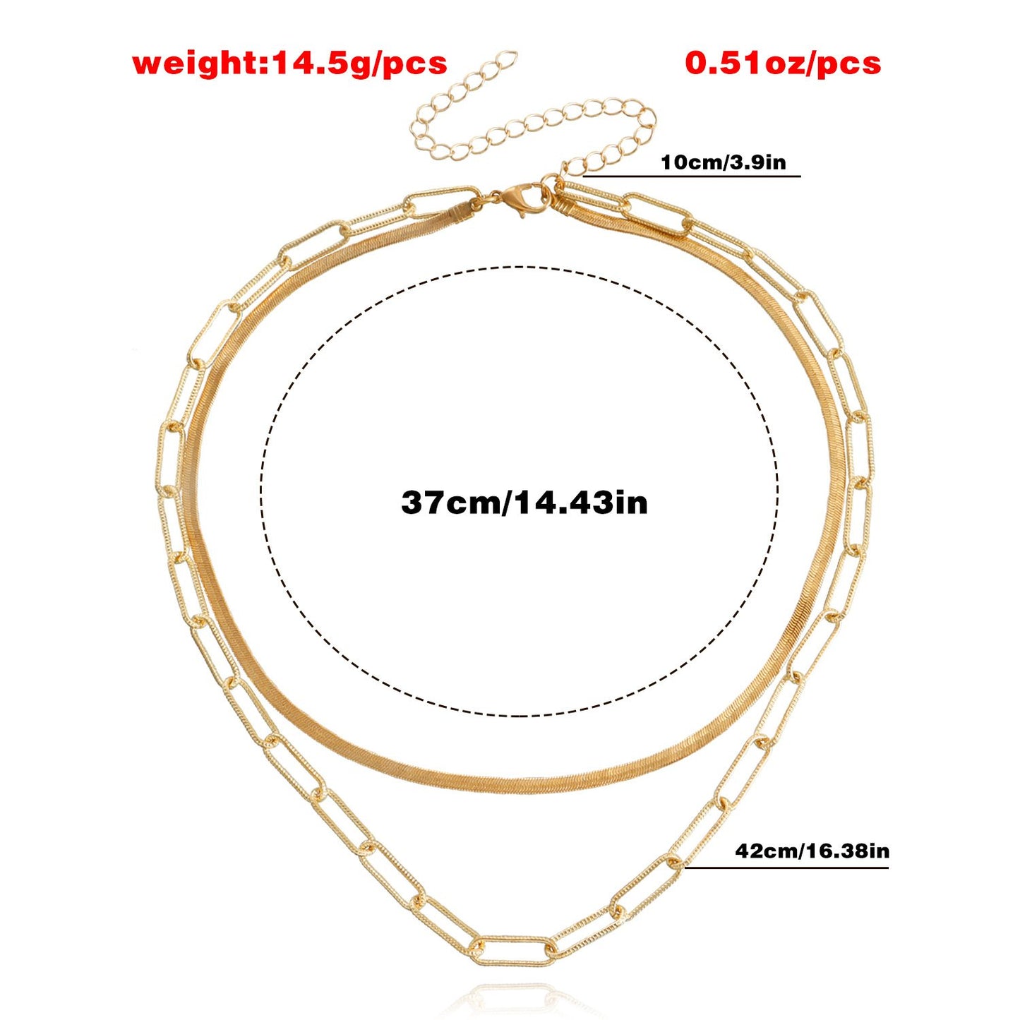 Jewelry Double Layer Multilayer Square Clavicle Chain Blade Snake Chain Clavicle Chain Ladies Necklace