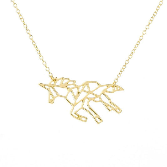 Jewelry, Fashion Pegasus Pendant Necklace Simple Hollow Horse Clavicle Chain, Explosive Style