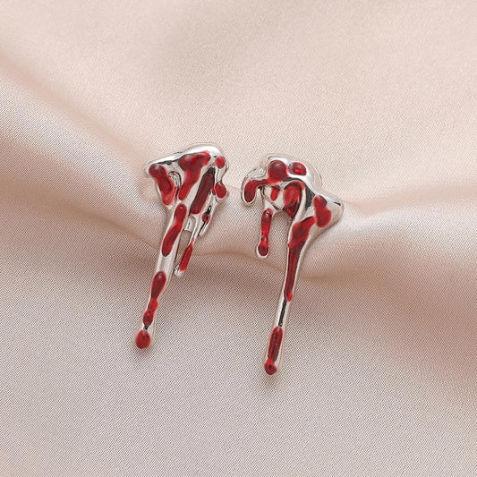 Fashion and popular Halloween earrings creative lunar eclipse blood drop earrings funny drop-shaped earrings