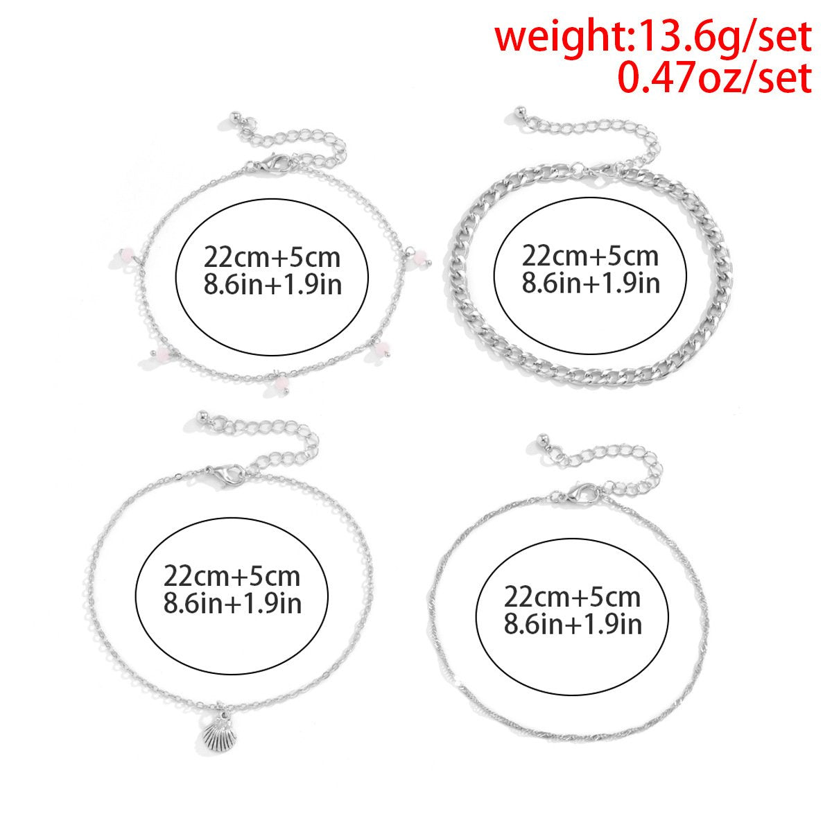 Jewelry niche light pink imitation crystal tassel foot decoration simple suit scallop chain foot decoration female