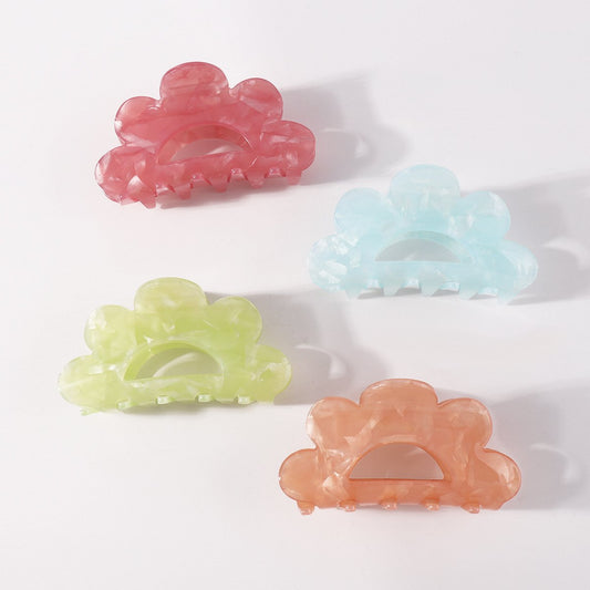 F4119 Internet celebrity candy color fashion shark clip acrylic simple hollow color temperament disc hair clip hair clip