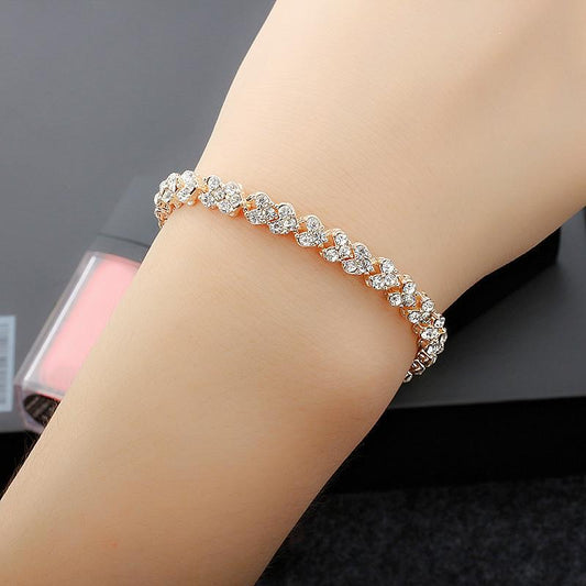 Temperament Roman crystal simple diamond-studded zircon bracelet silver-plated jewelry