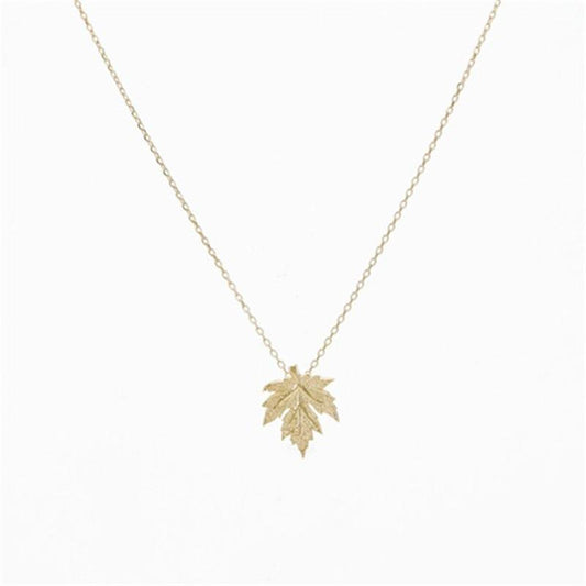 Jewelry Fashion Creative Natural Leaf Hemp Leaf Maple Leaf Pendant Versatile Clavicle Chain Ladies Necklace