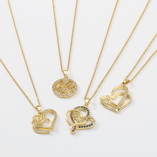 ZN17 Mother's Day mom fashion simple necklace geometric irregular love necklace female