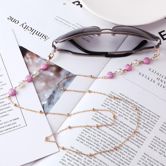 Jewelry Ladies Pearl Love Pendant Glasses Chain Temperament Peach Heart Glasses Mask Multi-purpose Accessories