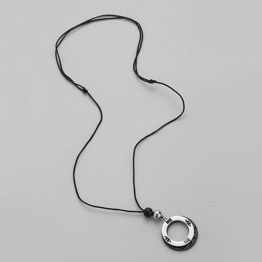 Fashion punk street commuting men's adjustable round Roman numeral necklace