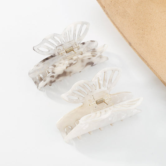 F433 Elegant atmosphere hollow butterfly hair clip female niche lazy grab clip light luxury net red geometric shark clip