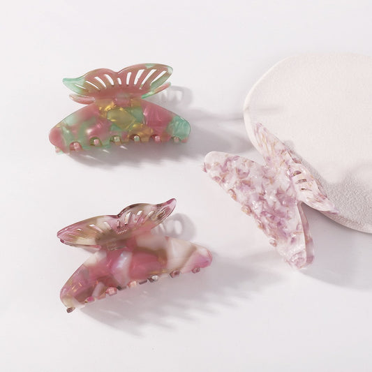F4124 Fashion Color Butterfly Hair Clip Acetate Plate Cute Girl Shark Clip Fairy Temperament French Clip