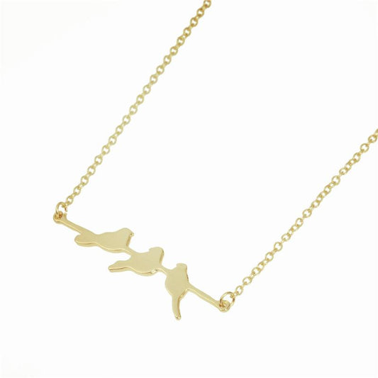Jewelry Three Birds Branches Pendant Necklace Fresh and Cute Girls Necklace