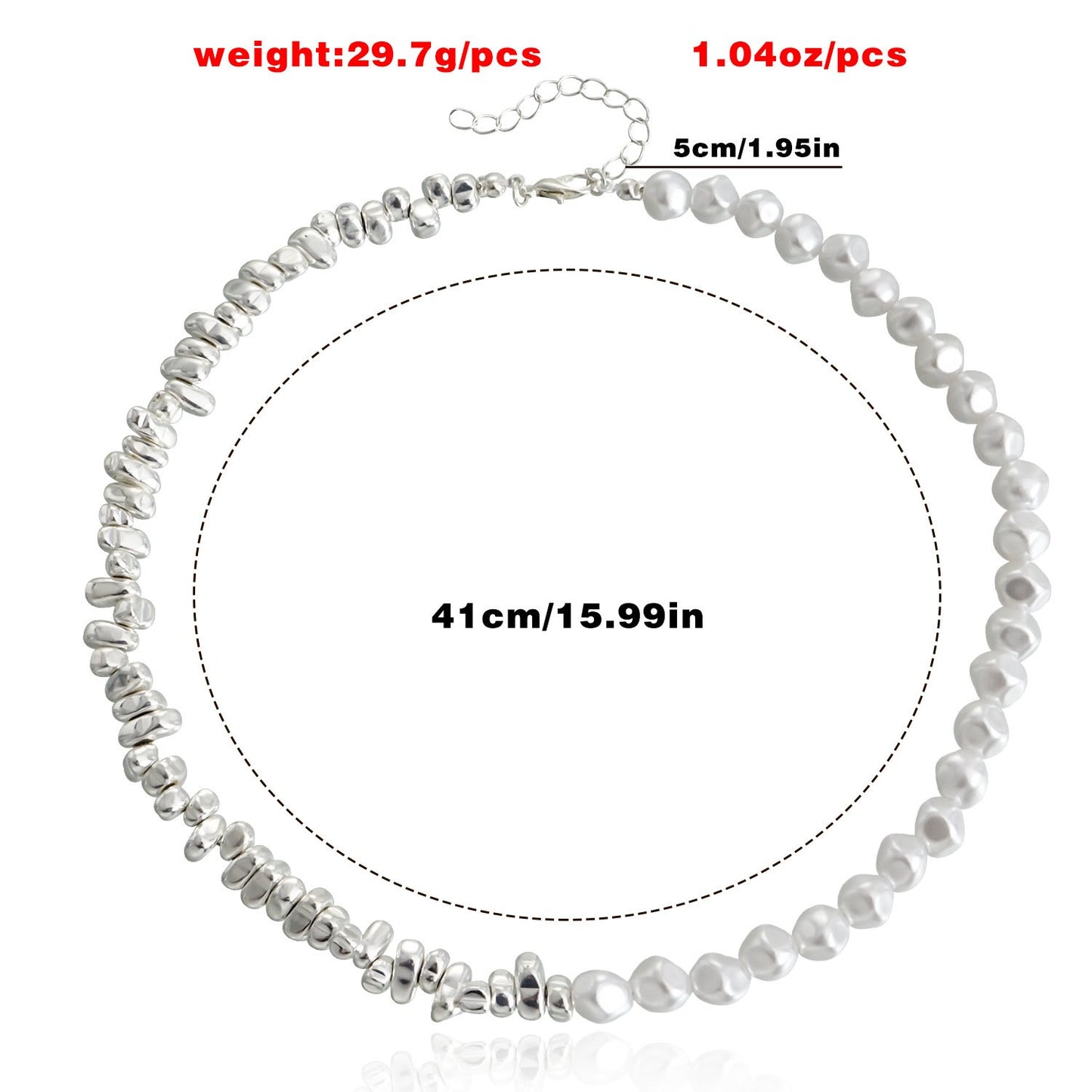 Jewelry broken silver a few taels irregular splicing pearl necklace sweater chain personality all-match trendy cool necklace