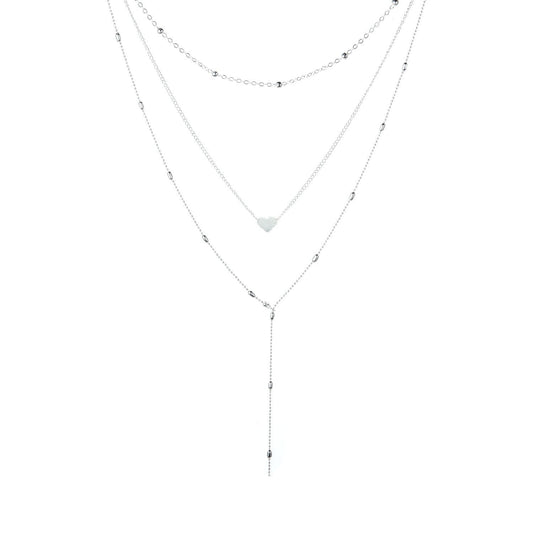 Jewelry peach heart pendant versatile multi-layer sexy bead chain necklace trendy alloy female necklace set