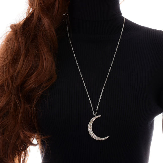 Jewelry Fashion Exaggerated Crescent Pendant Necklace Women's Single Layer Necklace Sweater Chain