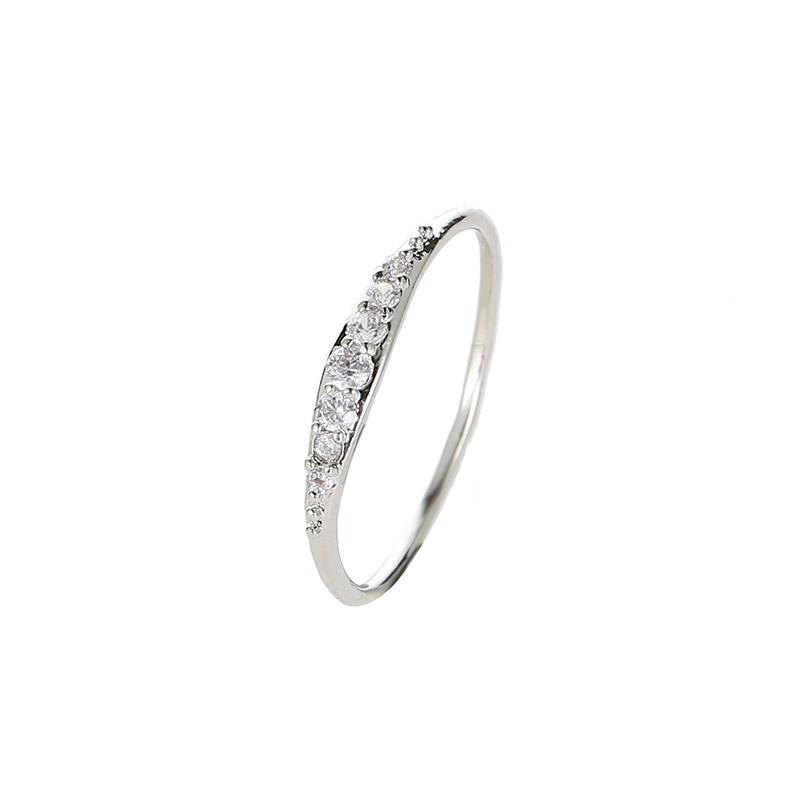 Hand Decoration Simple Zircon Couple Diamond Ring Versatile Temperament Fashion Plating Diamond Ring Female