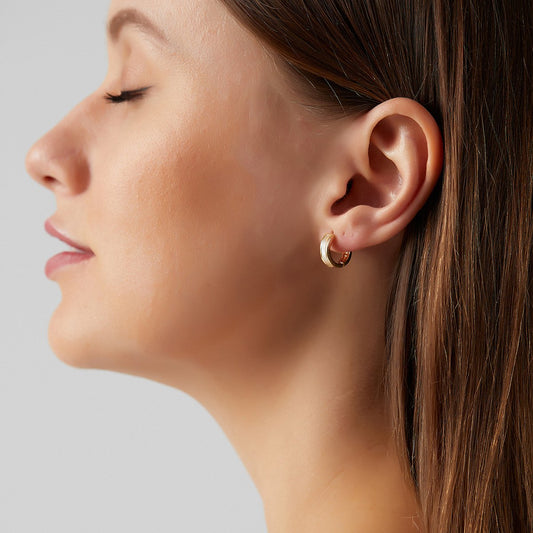 E8437 Minority Geometric Indifferent Earrings Women's Simple Brass Color Preserving Personality Commuting Earrings Earrings