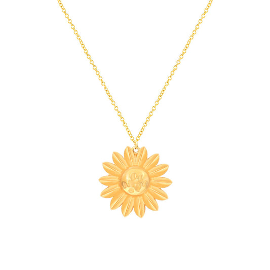 Jewelry Bohemian Simple Sunflower Pendant Necklace Women's Fashion Sunflower Long Pendant