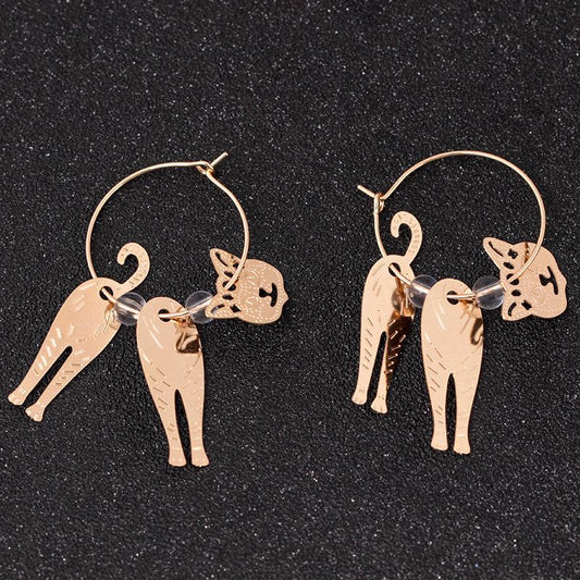 Simple fashion cat earrings personalized creative small animal earrings jewelry