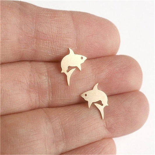 Popular Jewelry Sweet and Cute Little Whale Goldfish Earrings Simple Fashion Jewelry