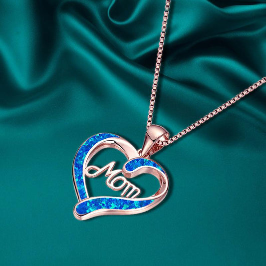 Fashion Heart Shaped MOM Alphabet Pendant Necklace Mother's Day Gift Jewelry