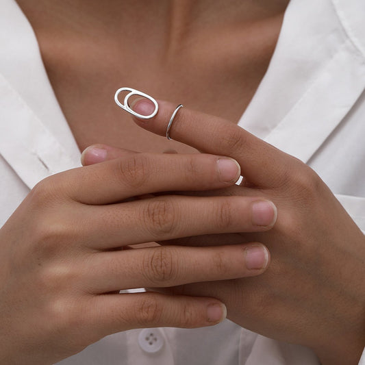 Fashion Trend Personality Hollow Ring Jewelry Femininity Niche Indifferent Fingertip Nail Ring Female
