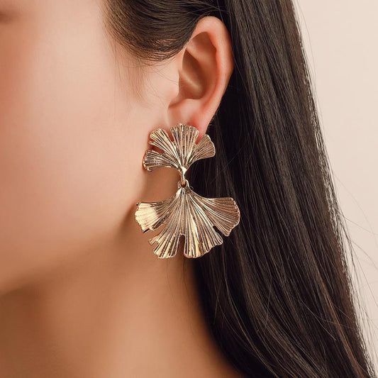 Earrings Personality Flowers Ginkgo Leaf Earrings Ethnic Creative Versatile Retro Earrings Earrings