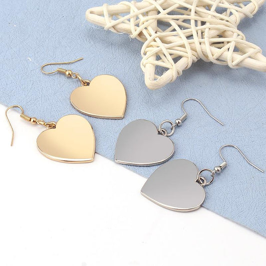 High-end retro love earrings earrings French ins temperament all-match metal peach heart trend all-match earrings for women