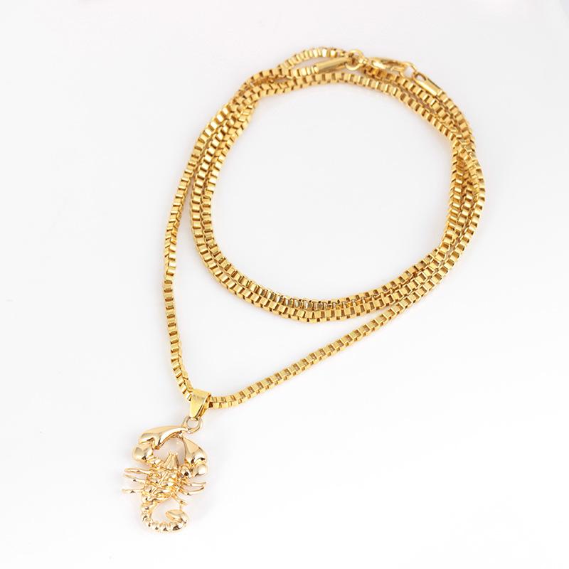 Fashion Alloy Casting Scorpion Pendant Personalized Design Men's Hip Hop Necklace Jewelry
