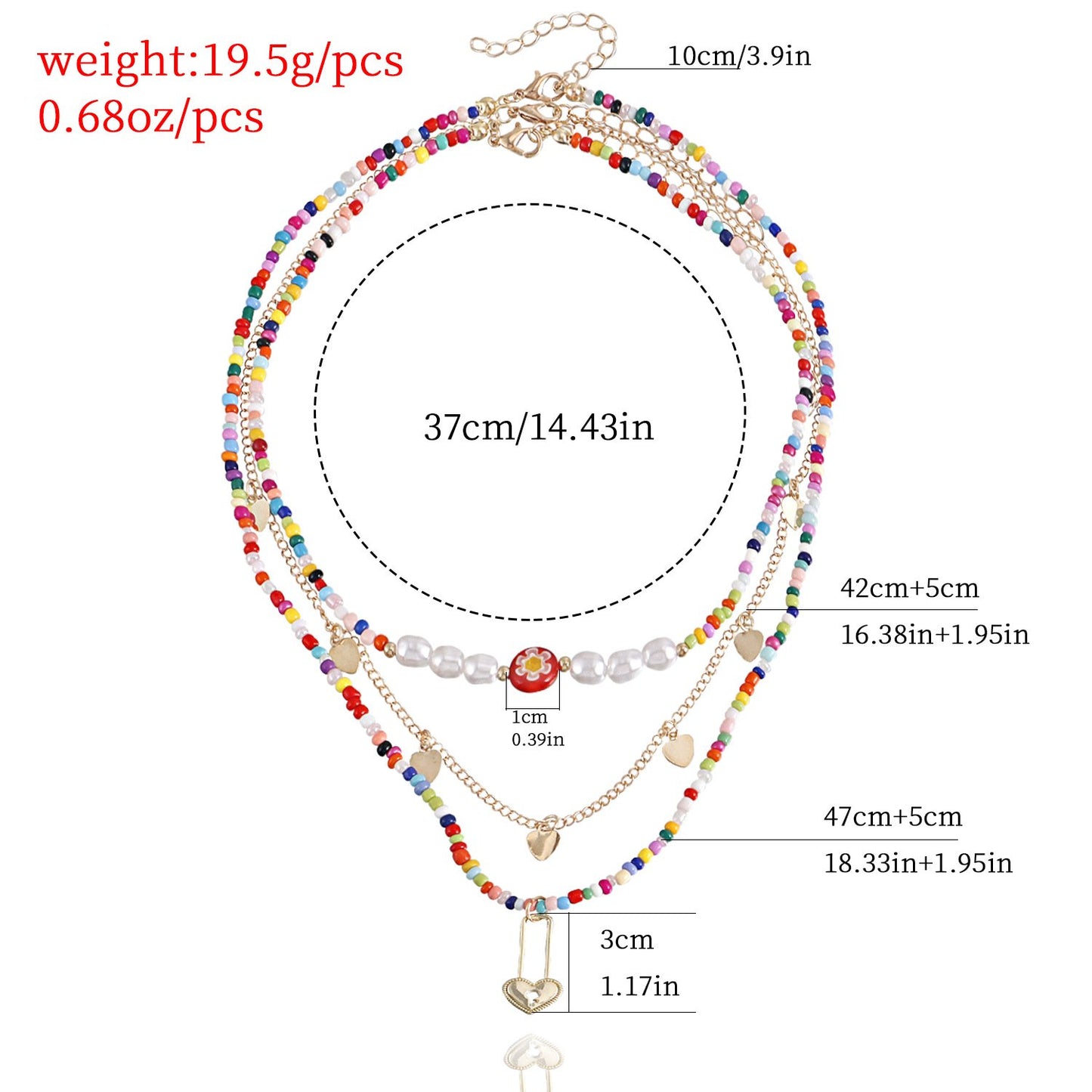 Jewelry Bohemian Ethnic Handmade Necklace Personality Rice Beads Creative Heart Necklace Necklace