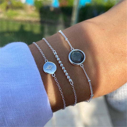 Accessory Fashion Compass Bracelet Vintage Three Piece Ornament