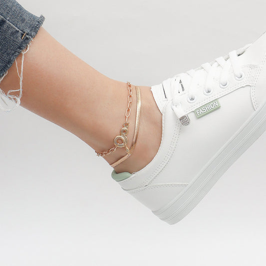Jewelry Temperament Double-layer Snake Pendant Anklet Girls High-end Trendy Night Fashion Foot Jewelry