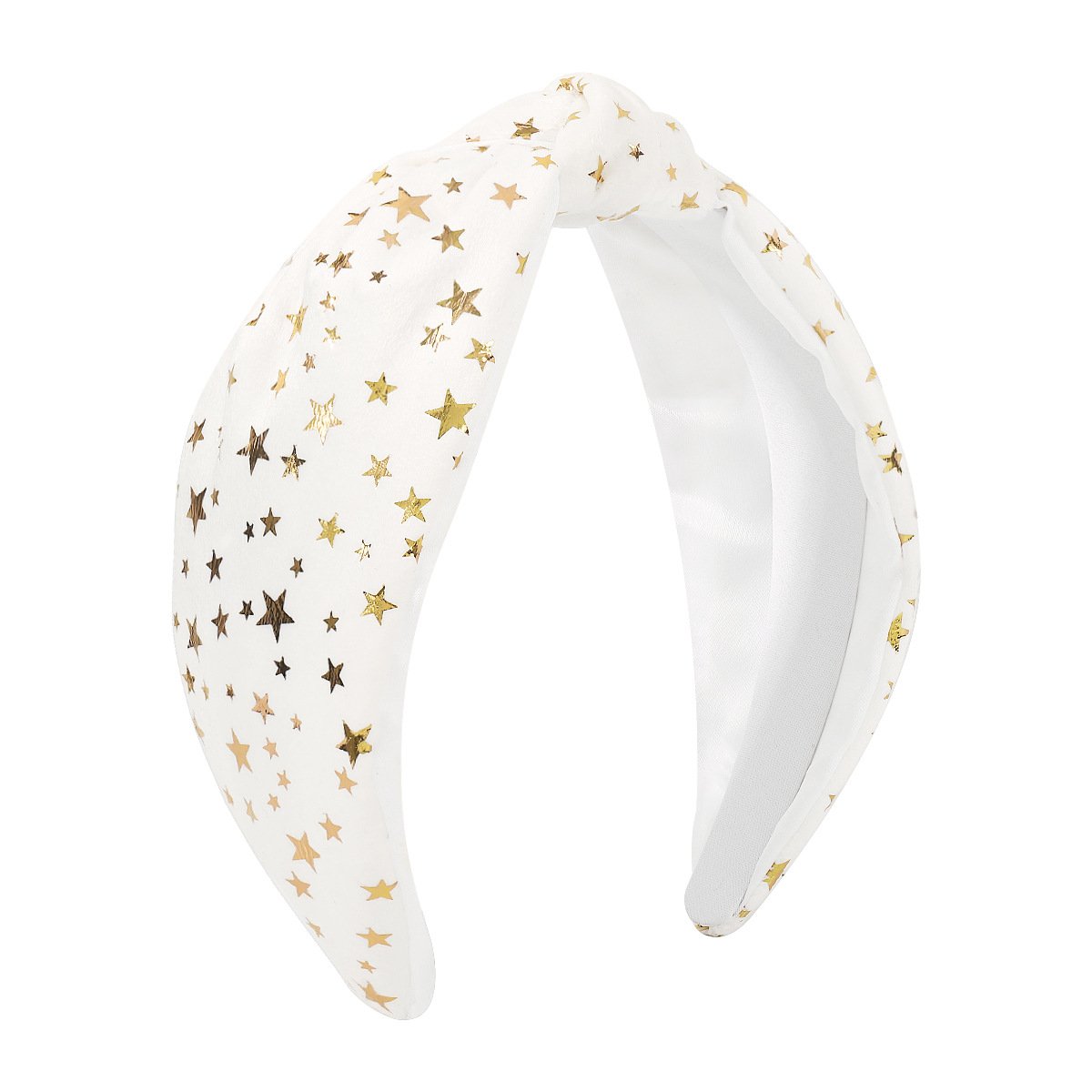 F4693 Jewelry Velvet Retro Knotted Sweet Hair Ornament Solid Color Five-pointed Star Temperament Wide-Brim Headband