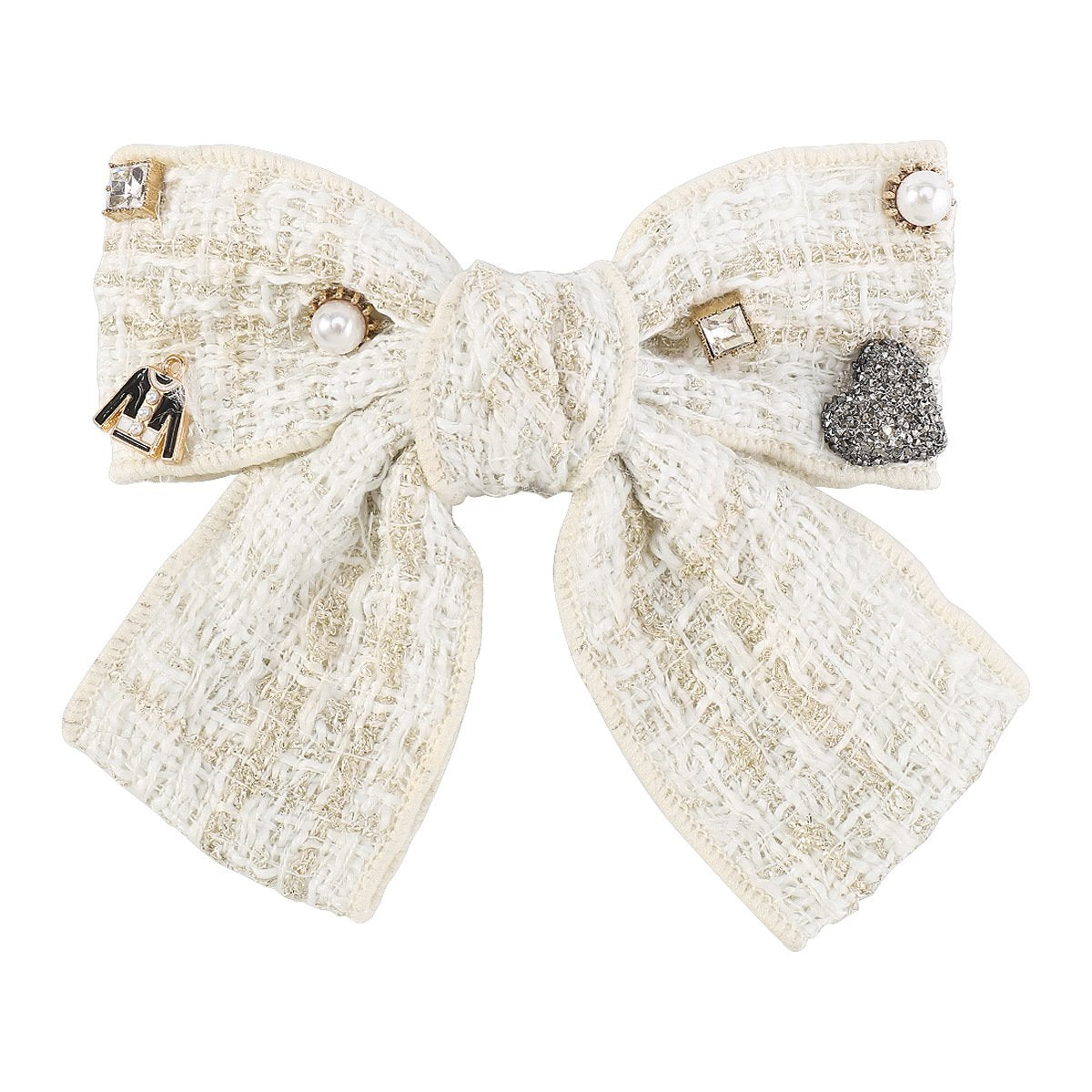 F5269 French fragrance bowknot hairpin pearl temperament rhinestone light luxury sweet love spring clip