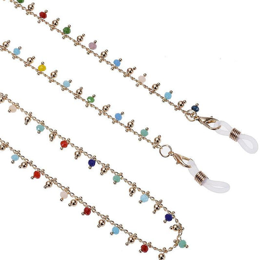 Glasses chain fashion color porcelain bead chain mask glasses chain anti-drop lanyard sunglasses glasses chain