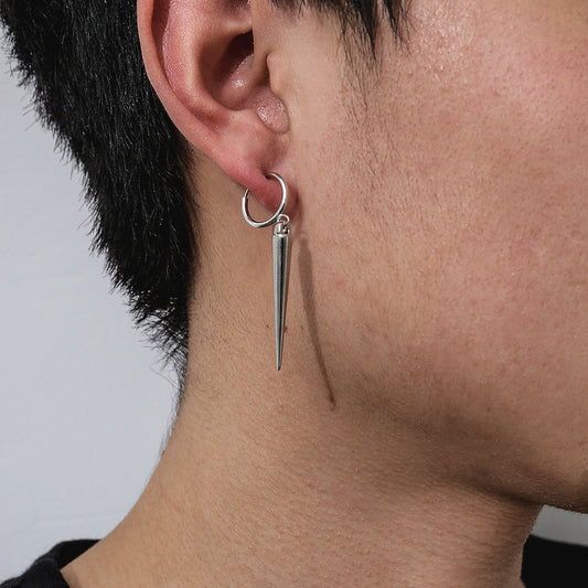 Jewelry hip-hop punk trend cone ear clip retro dark geometric ring male and female earrings