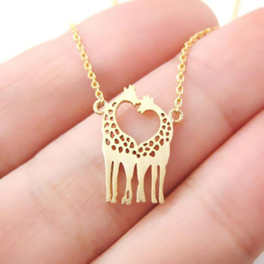 Explosive heart deer animal necklace direct supply