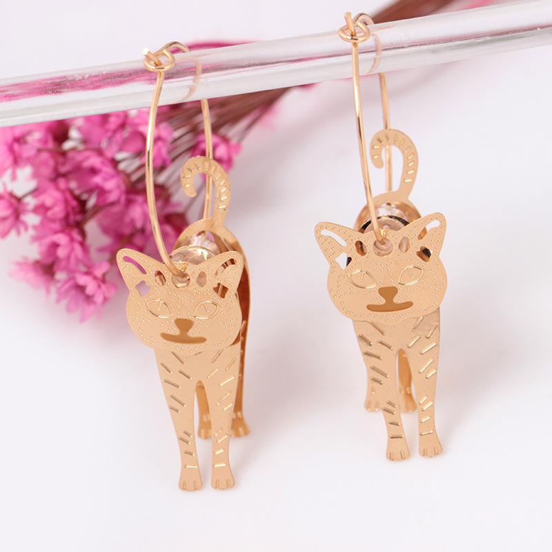 Simple fashion cat earrings personalized creative small animal earrings jewelry