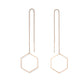 Creative Tassel Geometric Long Stud Earrings Female Fashion Simple Love Triangle Hexagonal Ear Wire