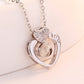 Fashion same style projection necklace rose gold 1 languages I love you pendant diamond jewelry