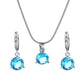 Fashion Temperament Jewelry Necklace Earrings Two-Piece Set Round Multicolor Zircon Pendant Set